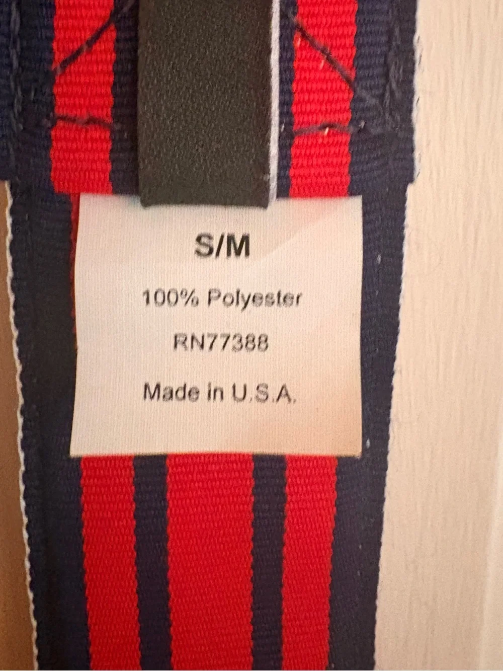 J.Crew Men's Striped Grosgrain Ribbon D-Ring Belt Navy & Red NWOT